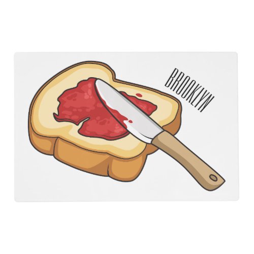 Bread  jam cartoon illustration  placemat