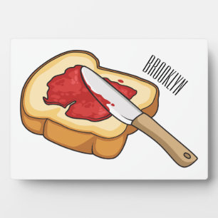 Bread & jam cartoon illustration plaque