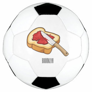 Bread & jam cartoon illustration  soccer ball