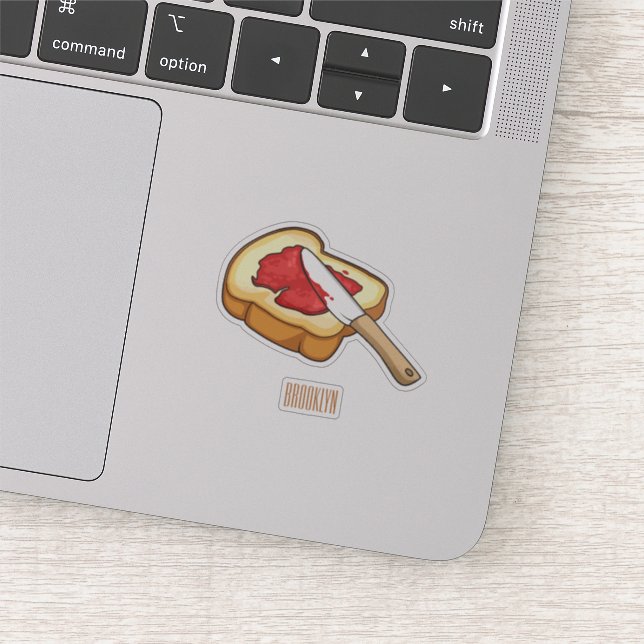 Bread & jam cartoon illustration sticker (Detail)
