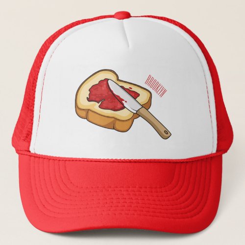 Bread  jam cartoon illustration trucker hat