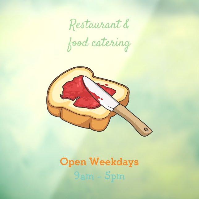 Bread & jam cartoon illustration window cling (Sheet 3)