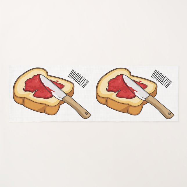 Bread & jam cartoon illustration  yoga mat (Front (Horizontal))