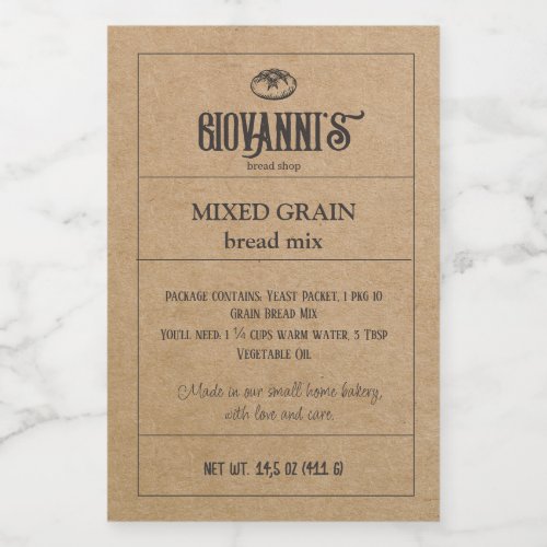 Bread Label Brown Kraft Paper Bakery