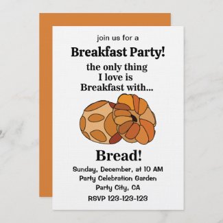 Bread Loaf Breakfast Party Invitation