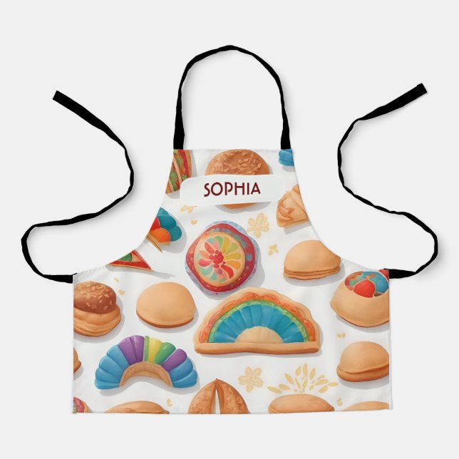 Bread loaf Retro Colorful Personalized Pattern Apron (Front)