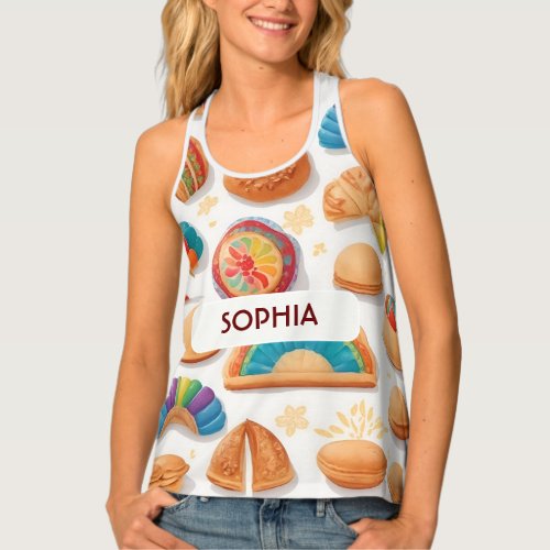 Bread loaf Retro Colorful Personalized Pattern Tank Top