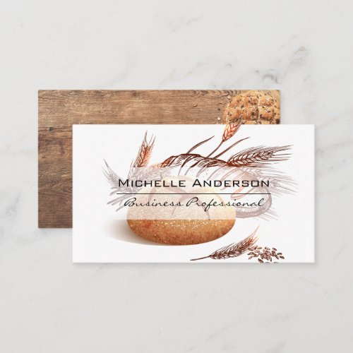 Bread Loaf   Wooden Table Business Card