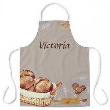 Bread Making Large All Over Print Apron 