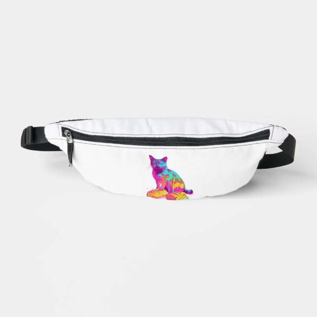 Bread Meowphosis � Glitchy Funny Cat Meme Fanny Pack (Front)