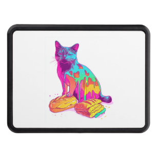 Bread Meowphosis � Glitchy Funny Cat Meme Hitch Cover