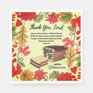 BREAD OF LIFE Happy Thanksgiving Paper Napkin