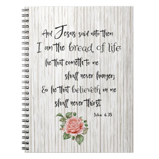 Bread of Life KJV Bible Verse Notebook