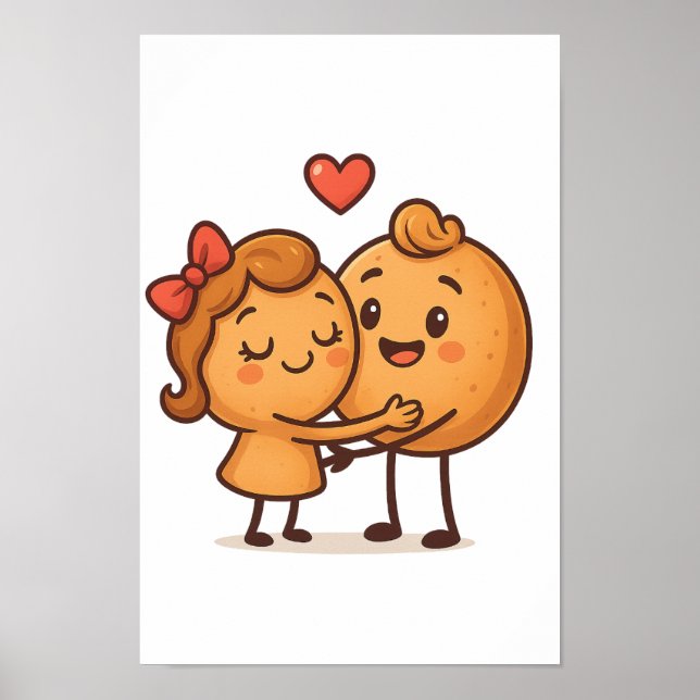 Bread of Love – Cute & Unique Cartoon Design Poster (Front)