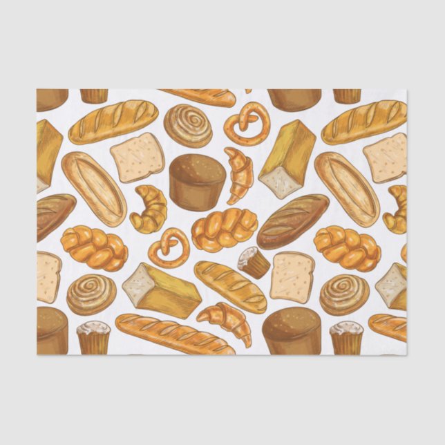 Bread, Pastry Baker and Bakery  Tissue Paper (Front)