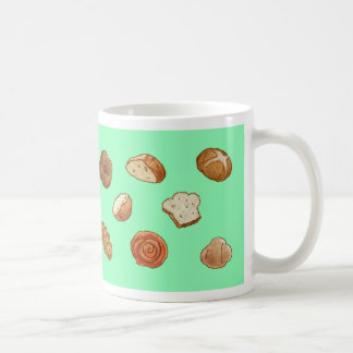 Bread & pastry pattern mug - green