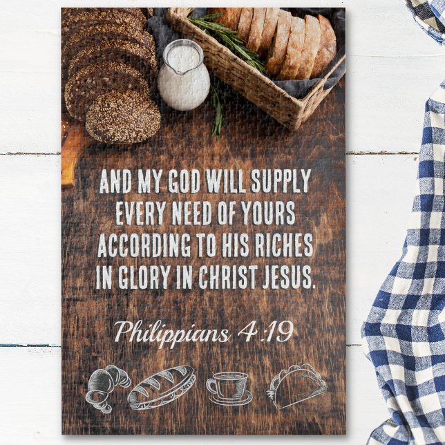 Bread | Philippians 4:19 Bible Verse 8 x 10 or up Jigsaw Puzzle (Creator Uploaded)
