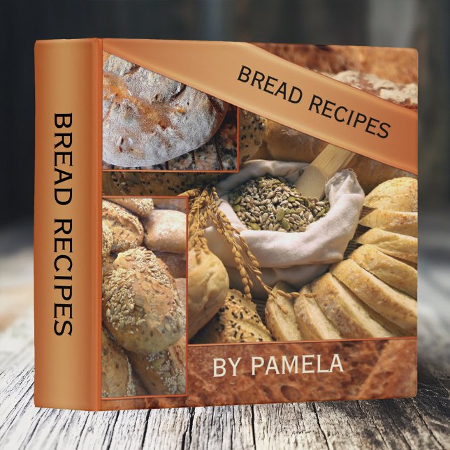 Bread Recipe Binder (Bread baker personalized binder featuring different sorts of bread)