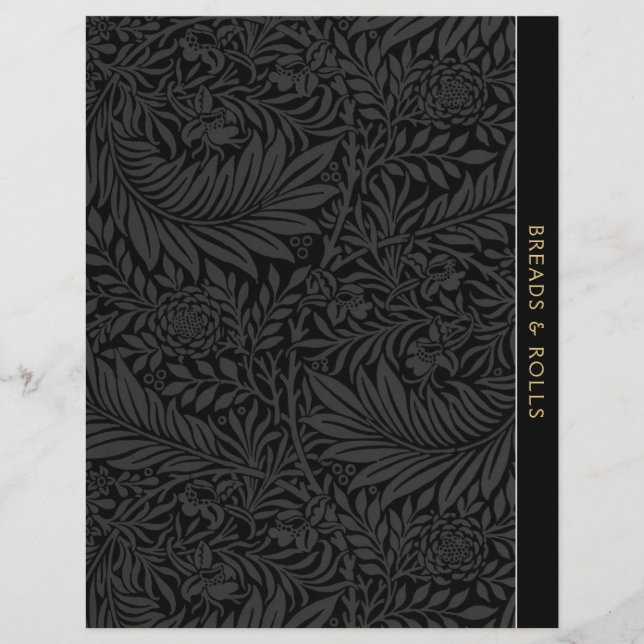 Bread | Recipe Divider | Vintage Black Floral (Front)