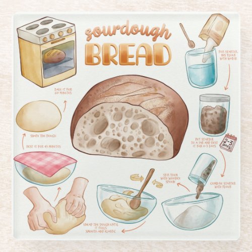 Bread Recipe Glass Coaster