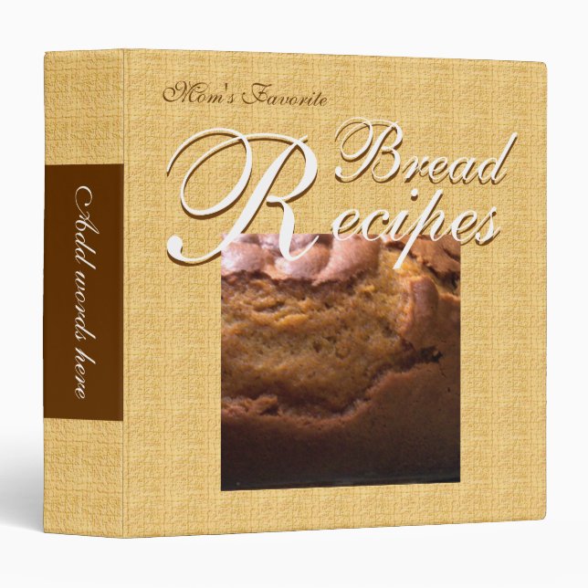Bread Recipes 3 Ring Binder (Front/Spine)