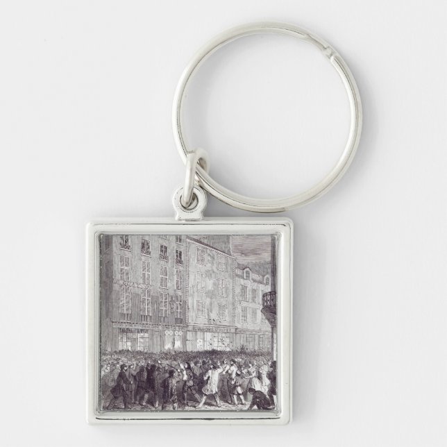 Bread Riot, in the Rue du Faubourg St. Antoine Keychain (Front)