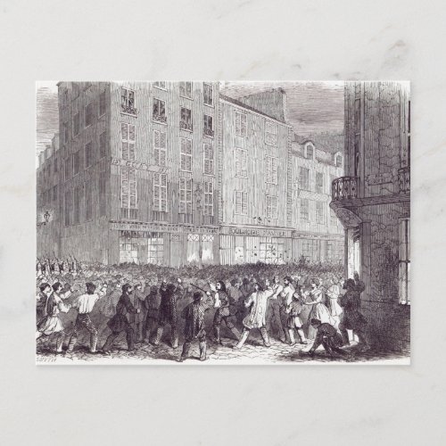 Bread Riot in the Rue du Faubourg St Antoine Postcard