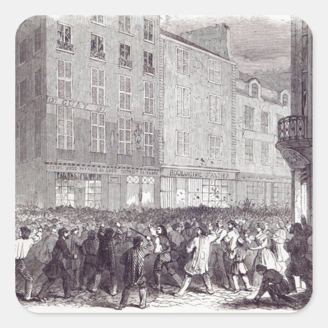 Bread Riot, in the Rue du Faubourg St. Antoine Square Sticker (Front)