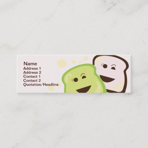 Customizable Bread - Skinny Business Card Templates