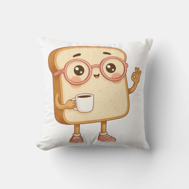 Bread Tony – Coffee Break Throw Pillow (Front)