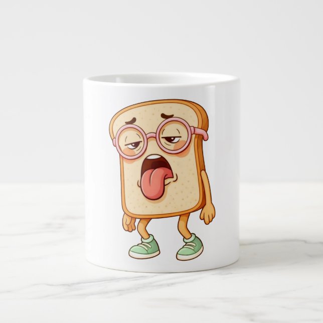 Bread Tony Tired Mood – Funny Bread T-Shirt Giant Coffee Mug (Front)