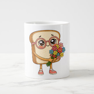 Bread Tony With Flowers – Cute Bread T-Shirt Giant Coffee Mug