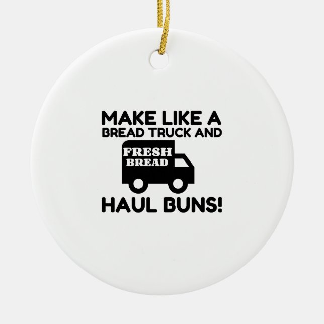 Bread Truck Haul Ceramic Ornament (Front)
