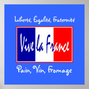 Bread, Wine, Cheese French Essentials Kitchen Poster