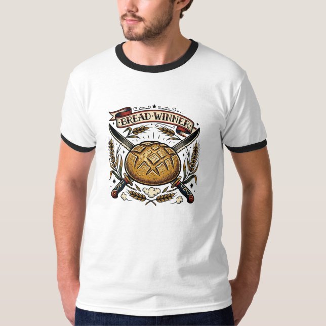  Bread Winner Sourdough Tattoo Flash Funny Baker  T-Shirt (Front)