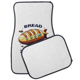 Bread Zeppelin - Whimsical 8-Bit Airship Art Car Floor Mat