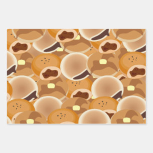 Breads and pancakes wrapping paper sheets