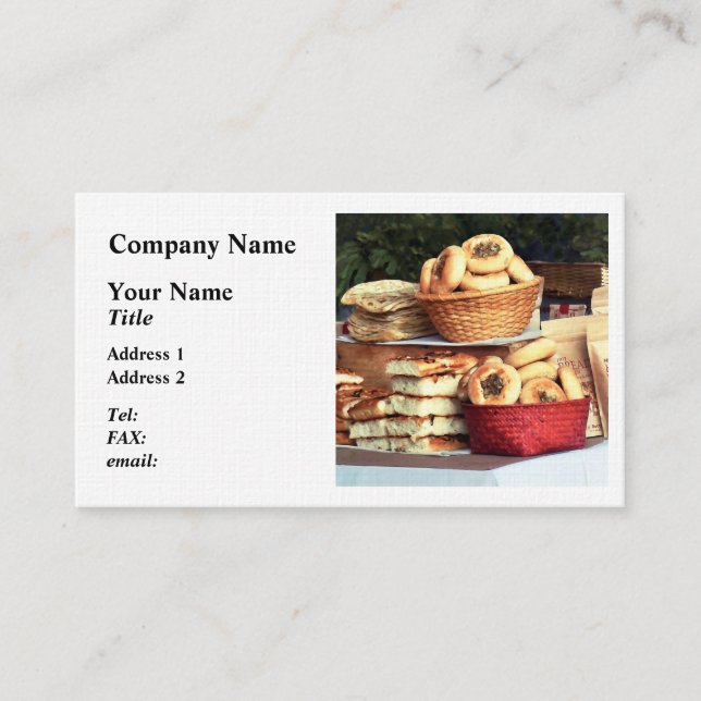 Breads at Farmer's Market Business Card (Front)