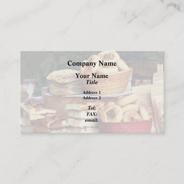 Breads at Farmer's Market Business Card (Front)