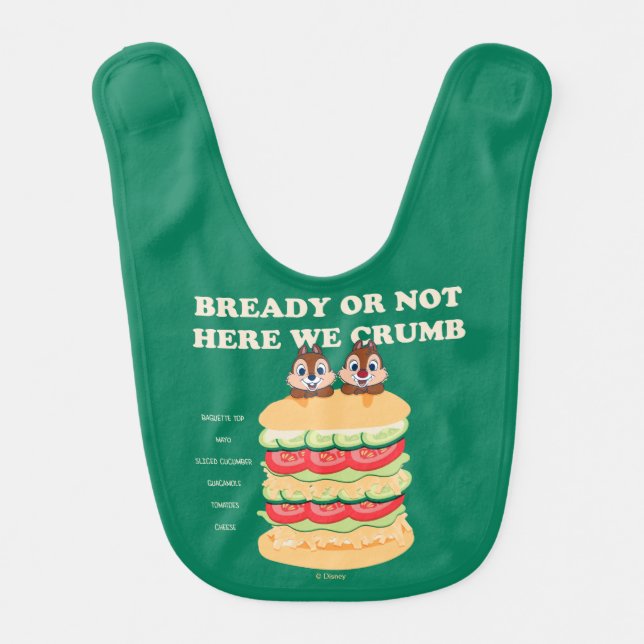 Bready or Not Here We Crumb Baby Bib (Front)