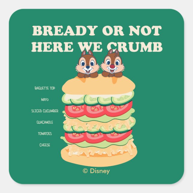 Bready or Not Here We Crumb Square Sticker (Front)