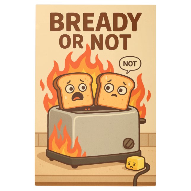Bready or Not Metal Print (Front)