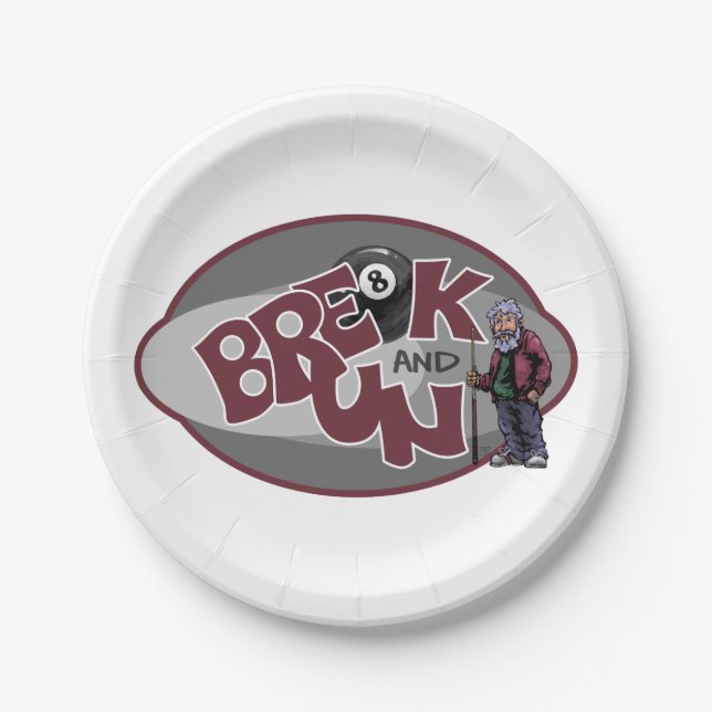 Break and Run Paper Plates (Front)