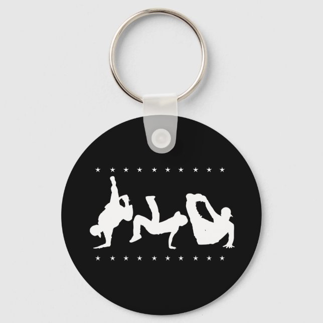 Break dance Black Keychain (Front)