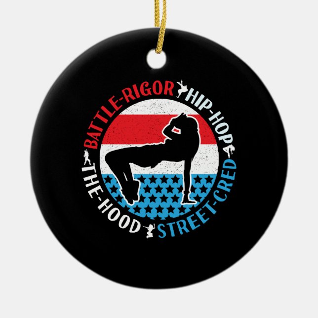 Break Dance Breakdancing Hip-Hop Dancer Girl Ceramic Ornament (Front)