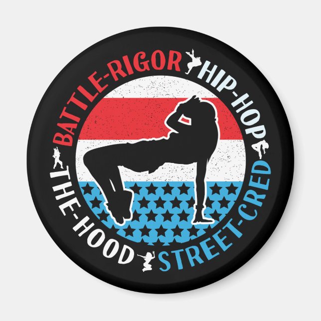 Break Dance Breakdancing Hip-Hop Dancer Girl Magnet (Front)