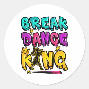 Break Dance King Classic Round Sticker