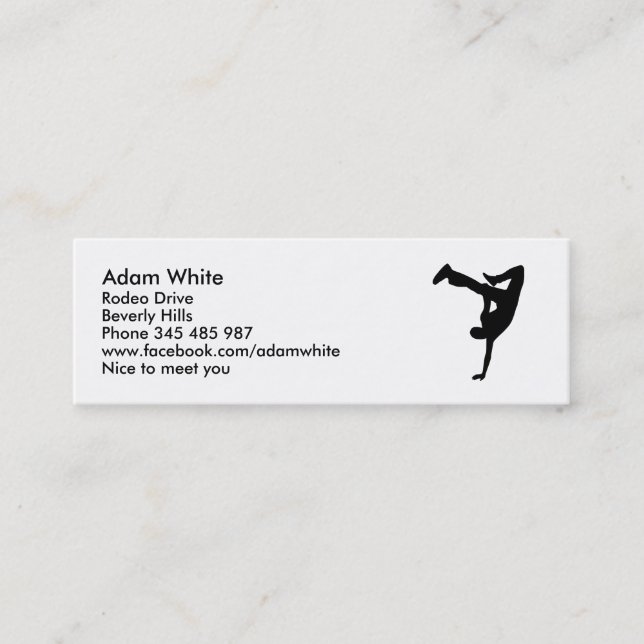 Break dance mini business card (Front)