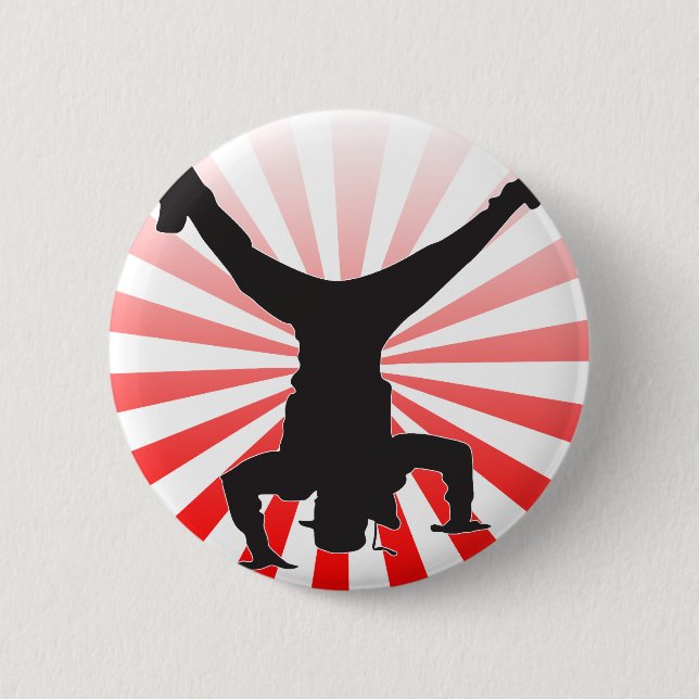 break dancing explosion pinback button (Front)