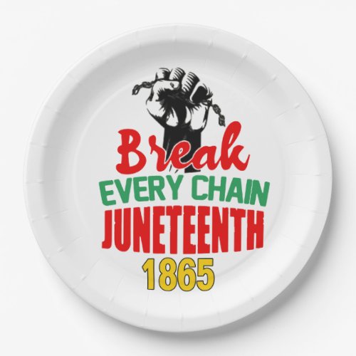 Break Every Chain Juneteenth Paper Plates